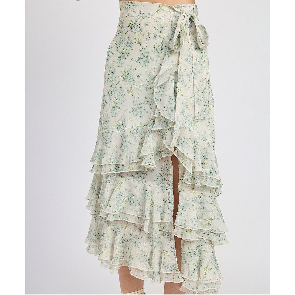 En Saison Marlene floral ruffle tiered Midi skirt - Picture 5 of 13
